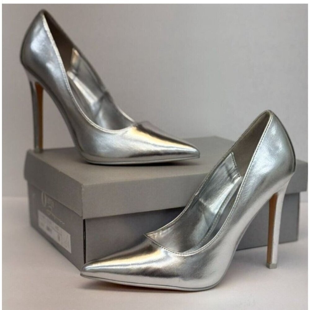 OLIVIA FERGUSON / Kiara / Metallic Silver / Pointed / Toe High Heel / Stilettos - Picture 2 of 8